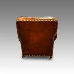 Pair of Edwardian leather club easy chairs - Image 9