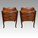 Pair of mahogany tray top bedsides