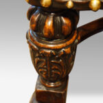 Pair of carved oak and leather wing chairs - Image 11