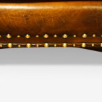 Pair of carved oak and leather wing chairs - Image 10