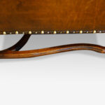 Pair of carved oak and leather wing chairs - Image 5