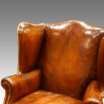 Pair of Georgian style leather wing-chairs Now Sold - Image 2