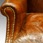 Pair of Georgian style leather wing-chairs Now Sold - Image 4