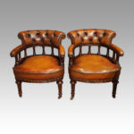 Pair of Victorian tub desk chairs