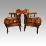 Pair of Victorian tub desk chairs - Image 2