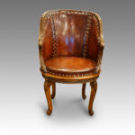 Pair of Edwardian walnut tub chairs - Image 2
