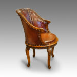Pair of Edwardian walnut tub chairs - Image 3