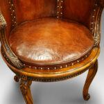 Pair of Edwardian walnut tub chairs - Image 7