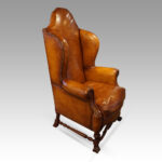Pair of large leather wing back chairs - Image 11