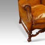 Pair of large leather wing back chairs - Image 10
