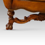 Pair of large leather wing back chairs - Image 9