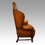 Pair of large leather wing back chairs - Image 6