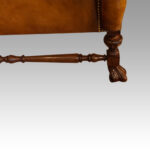 Pair of large leather wing back chairs - Image 7