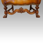 Pair of large leather wing back chairs - Image 3