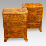 Pair of walnut small chests