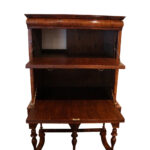Queen Anne walnut drinks cabinet on stand - Image 3