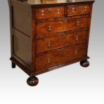 Queen Anne oak and burr elm chest - Image 5