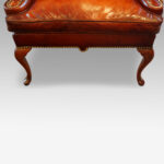 Queen Anne style high-back leather wingchair - Image 8