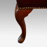 Queen Anne style high-back leather wingchair - Image 5