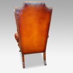 Queen Anne style high-back leather wingchair - Image 4