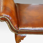 Walnut and leather window seat in the Queen Anne style - Image 5