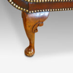 Walnut and leather window seat in the Queen Anne style - Image 3