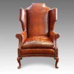 Queen Anne style  leather Wing-chair Now Sold - Image 2