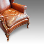 Queen Anne style  leather Wing-chair Now Sold - Image 3