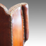 Queen Anne style  leather Wing-chair Now Sold - Image 5