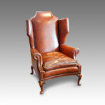 Queen Anne style  leather Wing-chair Now Sold