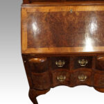 Queen Anne style walnut bureau bookcase - Image 5
