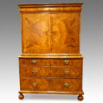 Queen Anne walnut fitted cabinet on chest Now Sold