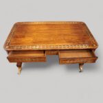 Regency brass inlaid library table - Image 8