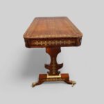 Regency brass inlaid library table - Image 2