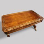 Regency brass inlaid library table - Image 4