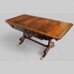 Regency brass inlaid rosewood sofa table - Image 2