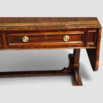 Regency brass inlaid rosewood sofa table - Image 6