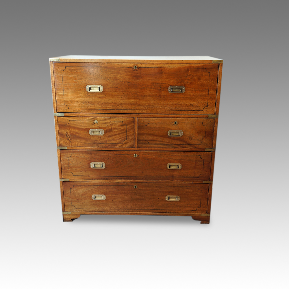 Regency-camphorwood-secretaire-military-chest.jpg Regency Camphorwood secretaire military chest - Image 1