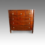 Regency inlaid mahogany chest of drawers of D shape