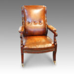 Regency mahogany and brass library chair