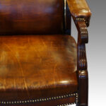 Regency mahogany and brass library chair - Image 9