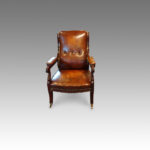 Regency mahogany and brass library chair - Image 10
