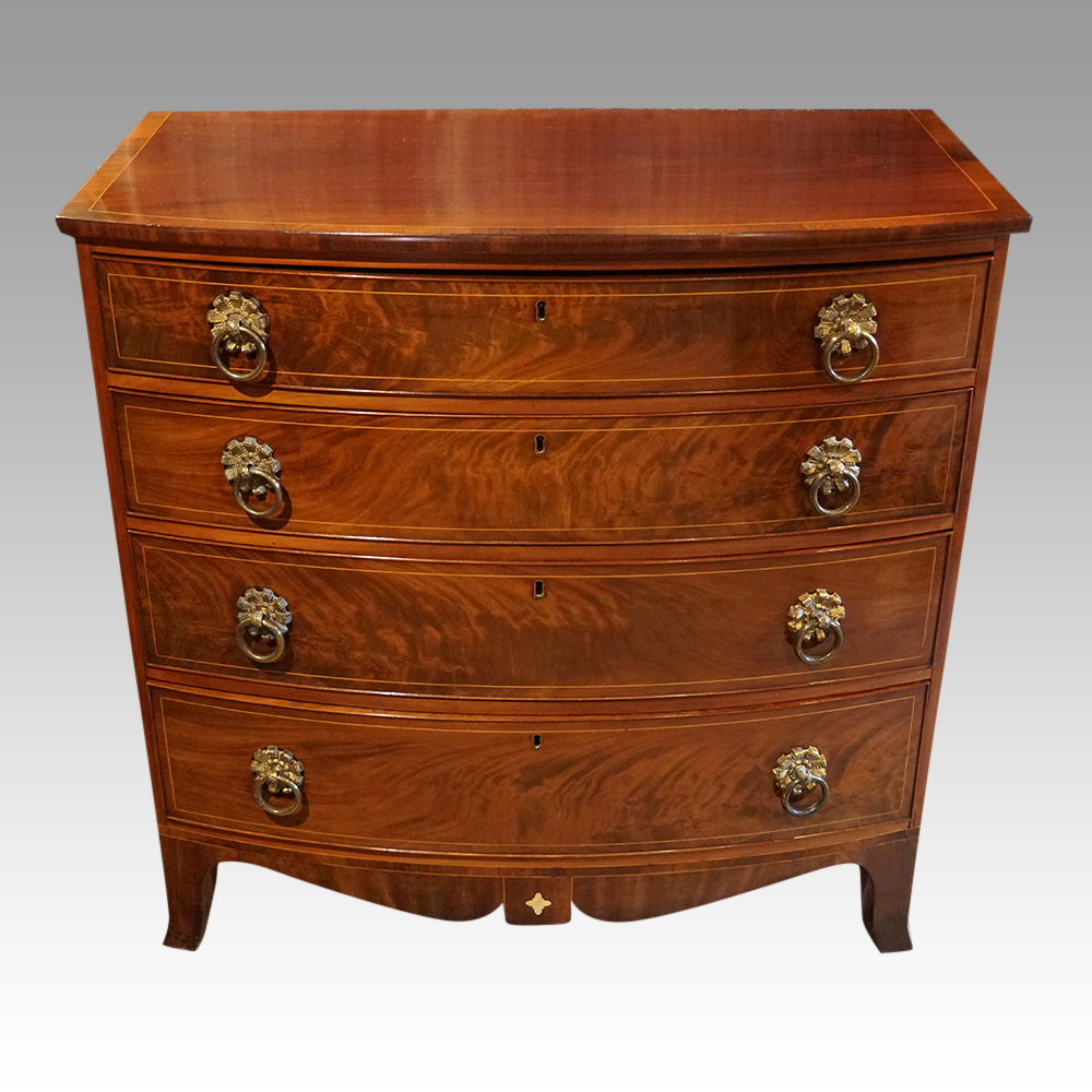Regency-mahogany-bow-front-chest.jpg Regency mahogany bow front chest - Image 1