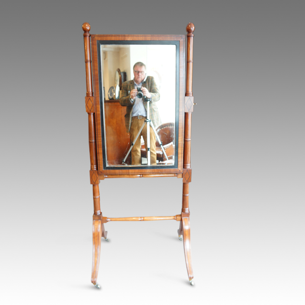 Regency-mahogany-cheval-mirror.jpg Regency mahogany cheval mirror - Image 1