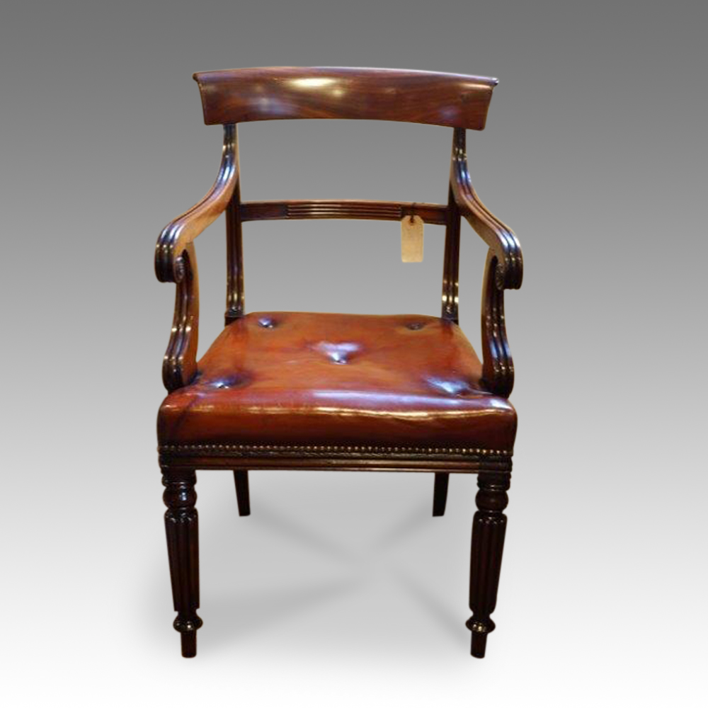 Regency-mahogany-desk-chair.jpg Regency mahogany desk Chair Now Sold - Image 1