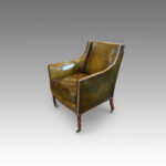 Regency mahogany leather library chair - Image 2