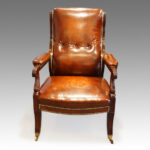 Regency mahogany and leather library chair Now Sold