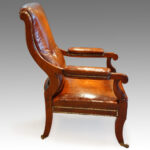 Regency mahogany and leather library chair Now Sold - Image 2