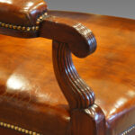 Regency mahogany and leather library chair Now Sold - Image 3