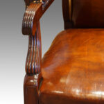 Regency mahogany and leather library chair Now Sold - Image 5